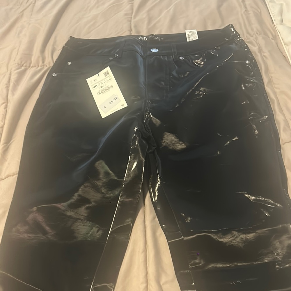 Zara skinny patent leather pants